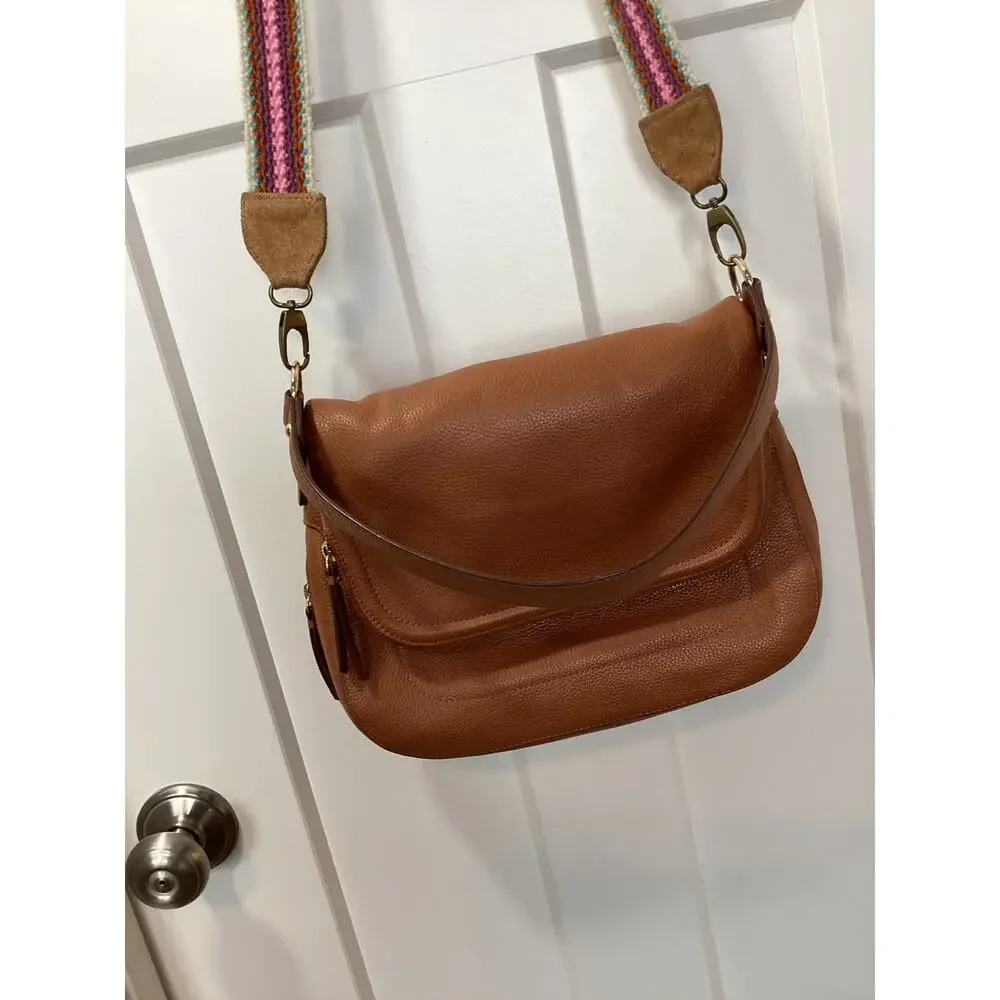 Nordstrom Women's Bella Leather Shoulder Crossbody Bag Casual‎ Minimalist Tan